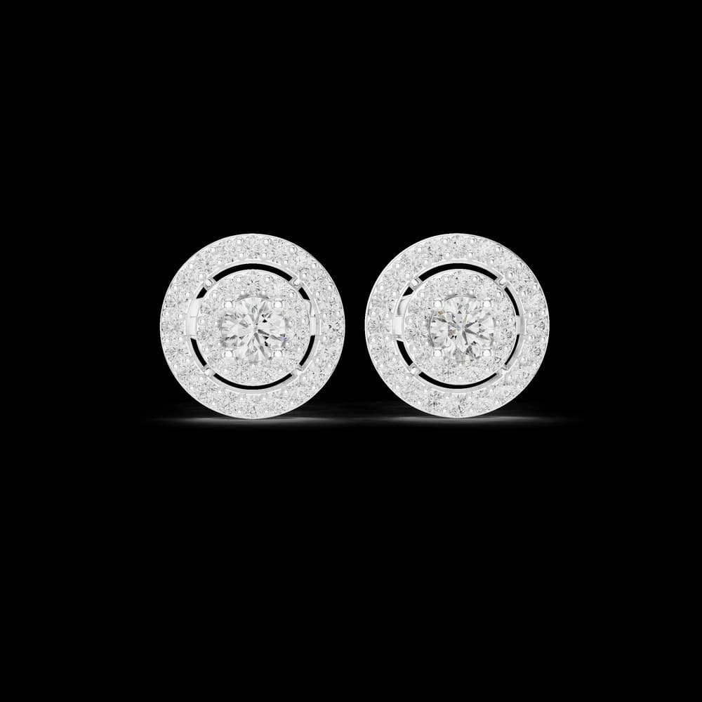 Modern Cluster lab grown diamond earring - Image 2 Modern Cluster lab grown diamond earring, view 2 of 6