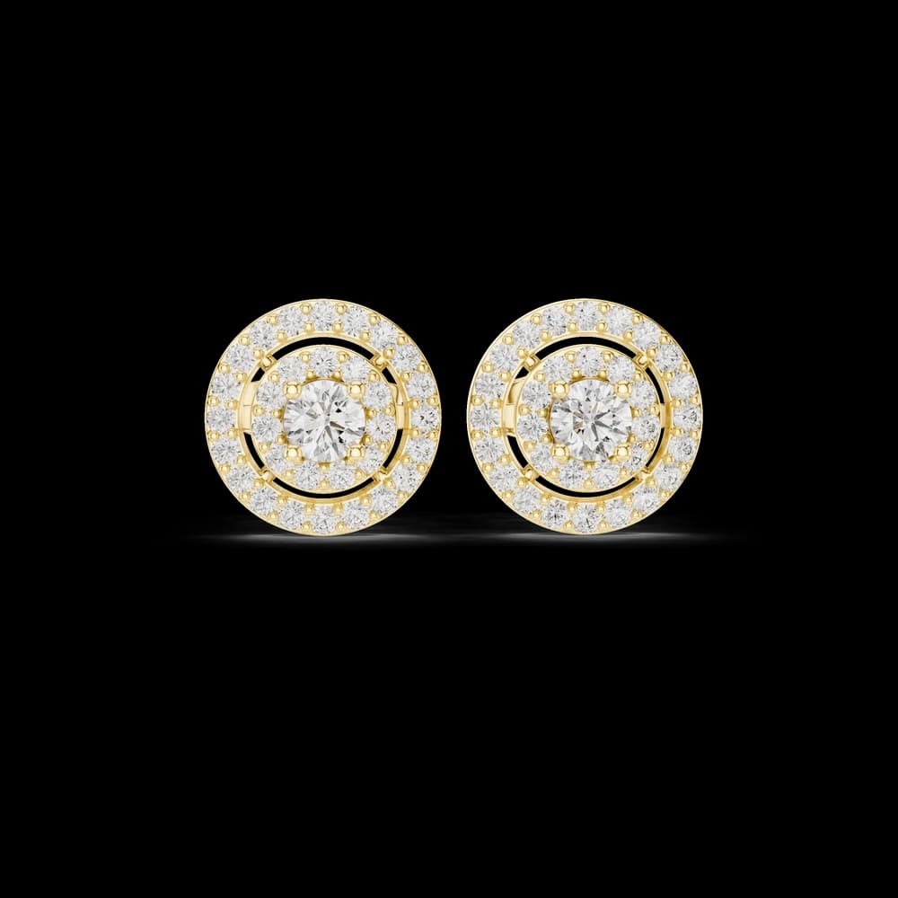 Modern Cluster lab grown diamond earring - Image 3 Modern Cluster lab grown diamond earring, view 3 of 6