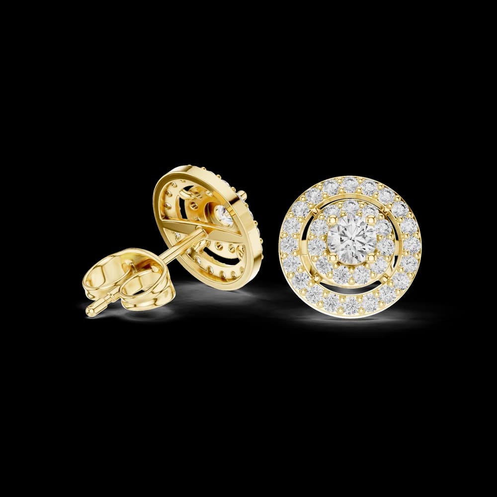Modern Cluster lab grown diamond earring - Image 4 Modern Cluster lab grown diamond earring, view 4 of 6