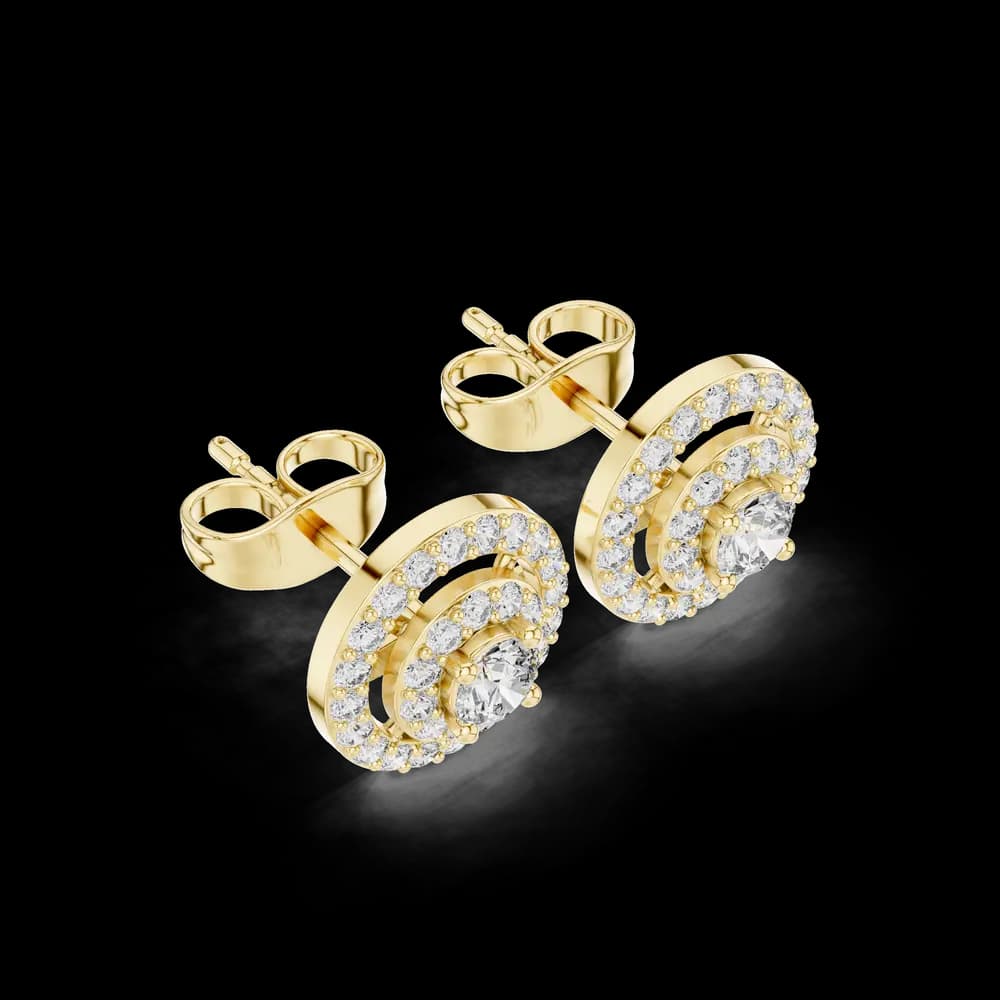 Modern Cluster lab grown diamond earring - Image 5 Modern Cluster lab grown diamond earring, view 5 of 6