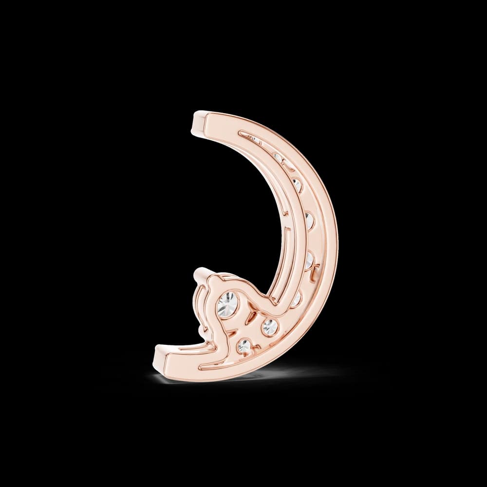 Modern Geometric Moon Lab Grown Diamond Pendant - Image 1 Modern Geometric Moon Lab Grown Diamond Pendant, view 1 of 3