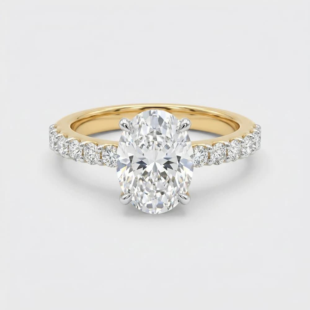 Oval Pave Lab Grown Diamond Ring - Image 1 Oval Pave Lab Grown Diamond Ring, view 1 of 1