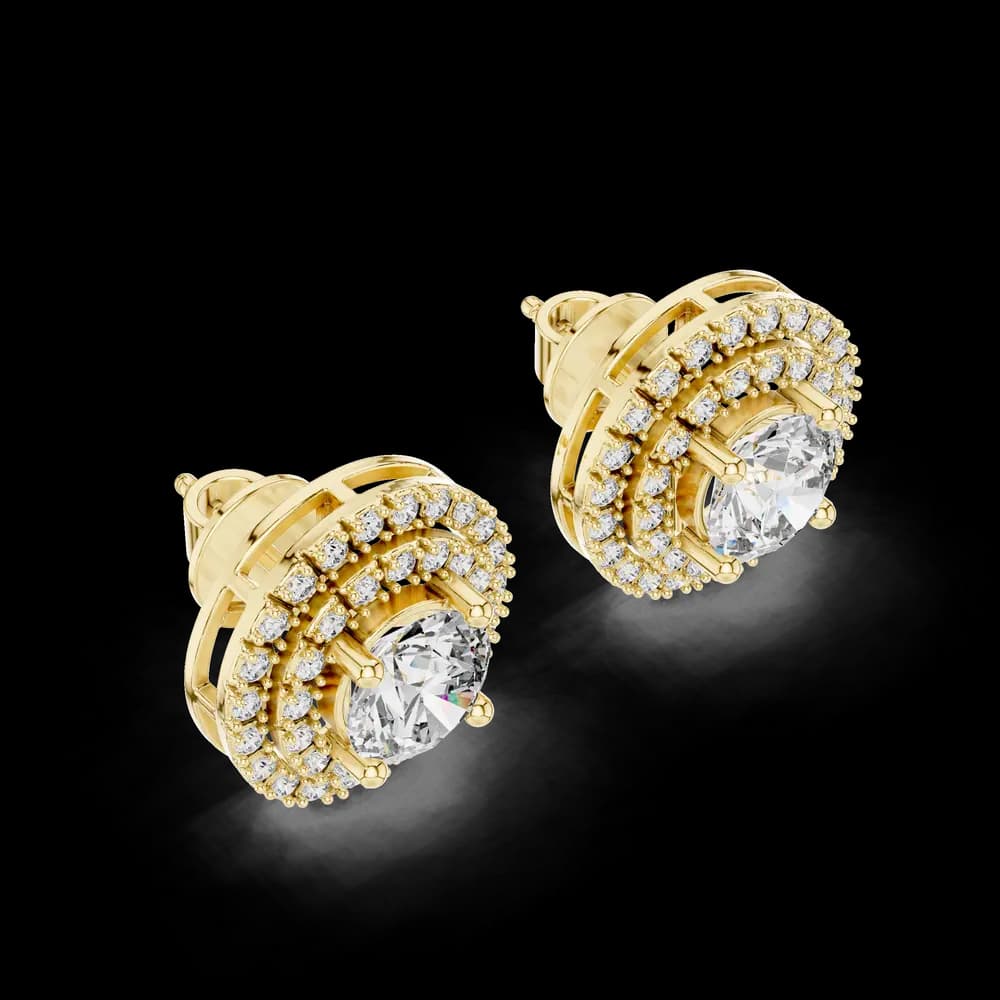 Modern Lever Lab Grown Diamond Earrings - Image 3 Modern Lever Lab Grown Diamond Earrings, view 3 of 3