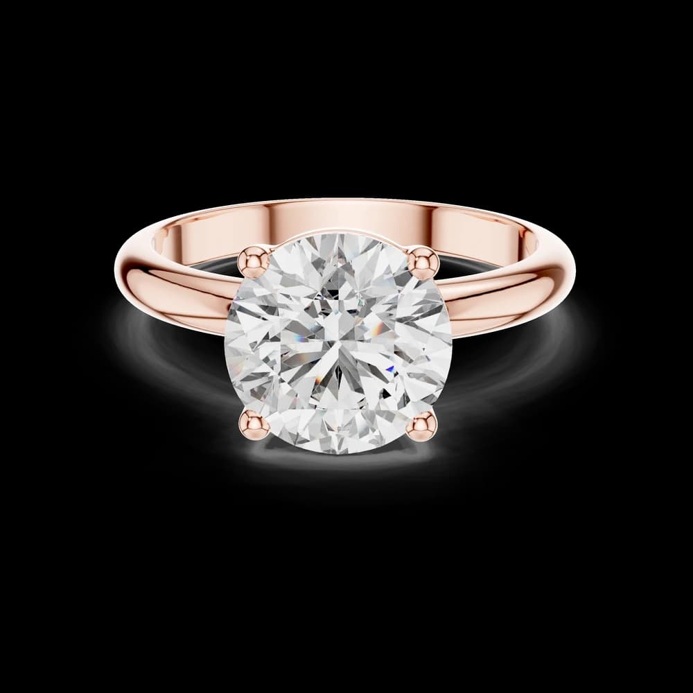 Classic Round Solitaire Gold Lab Grown Ring - Image 1 Classic Round Solitaire Gold Lab Grown Ring, view 1 of 5