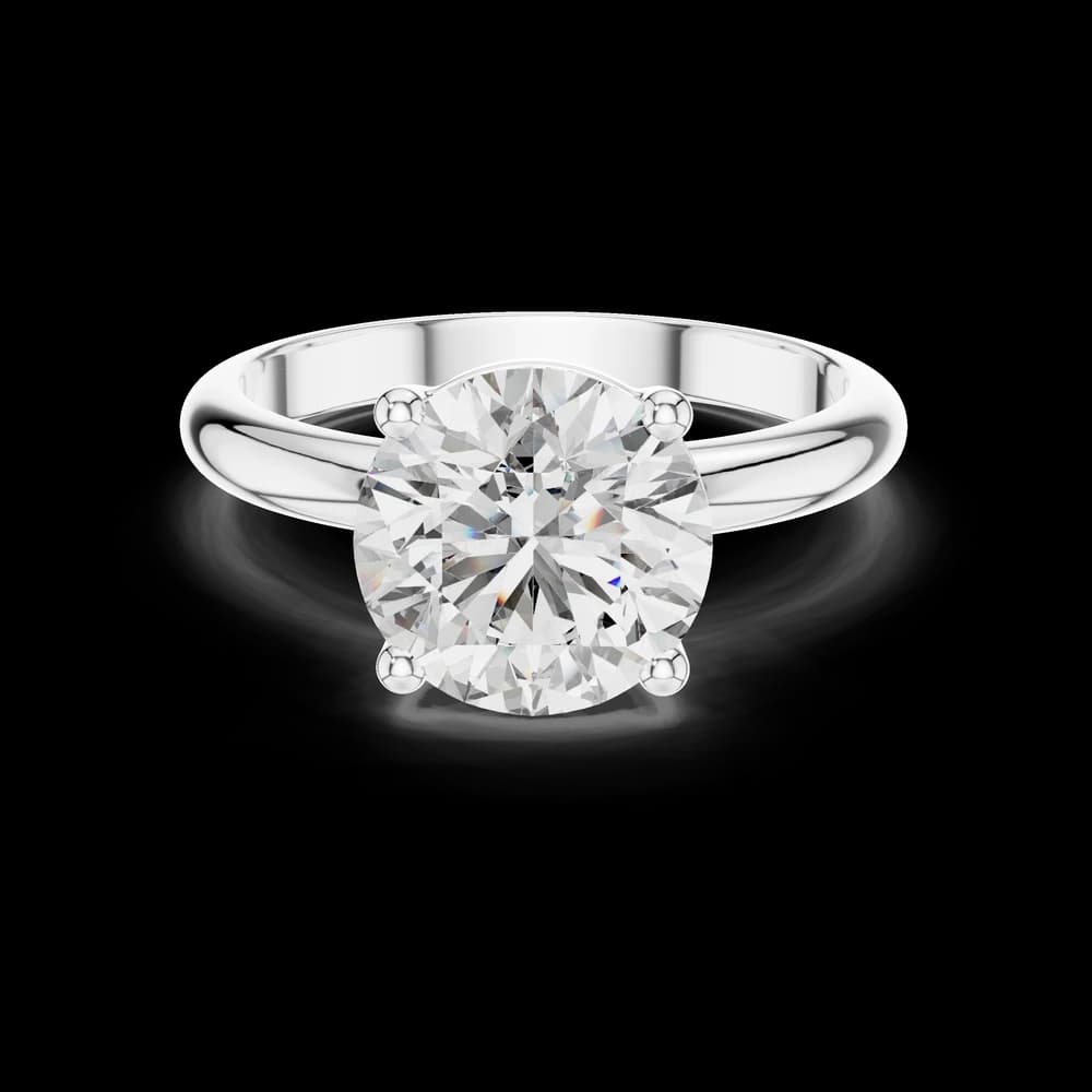 Classic Round Solitaire Gold Lab Grown Ring - Image 2 Classic Round Solitaire Gold Lab Grown Ring, view 2 of 5