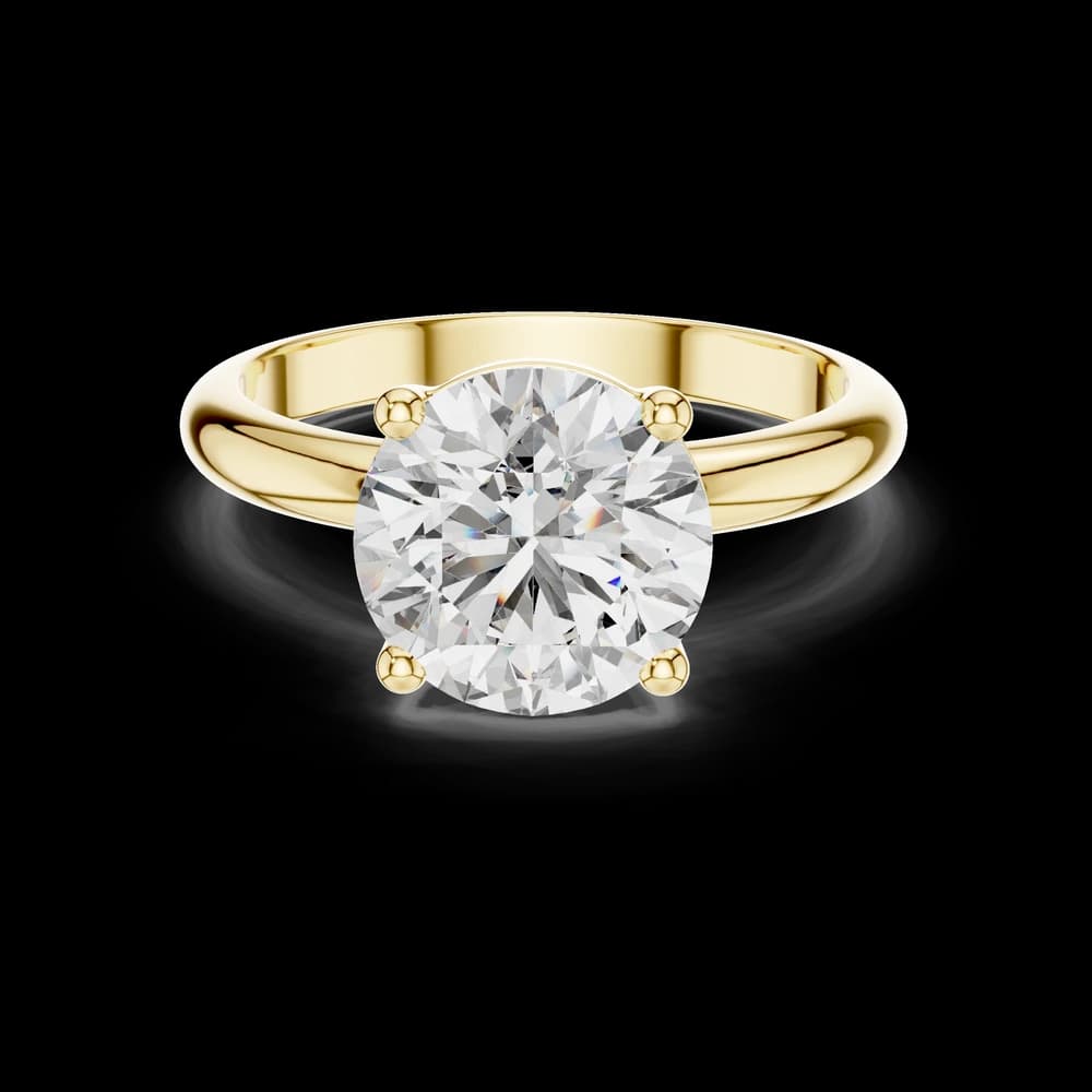 Classic Round Solitaire Gold Lab Grown Ring - Image 3 Classic Round Solitaire Gold Lab Grown Ring, view 3 of 5