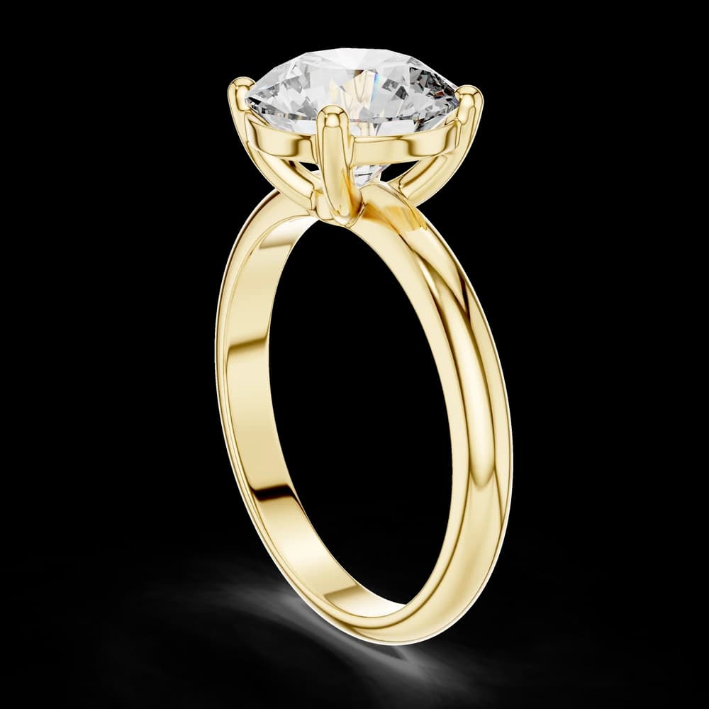Classic Round Solitaire Gold Lab Grown Ring - Image 4 Classic Round Solitaire Gold Lab Grown Ring, view 4 of 5