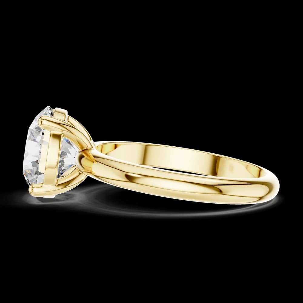 Classic Round Solitaire Gold Lab Grown Ring - Image 5 Classic Round Solitaire Gold Lab Grown Ring, view 5 of 5