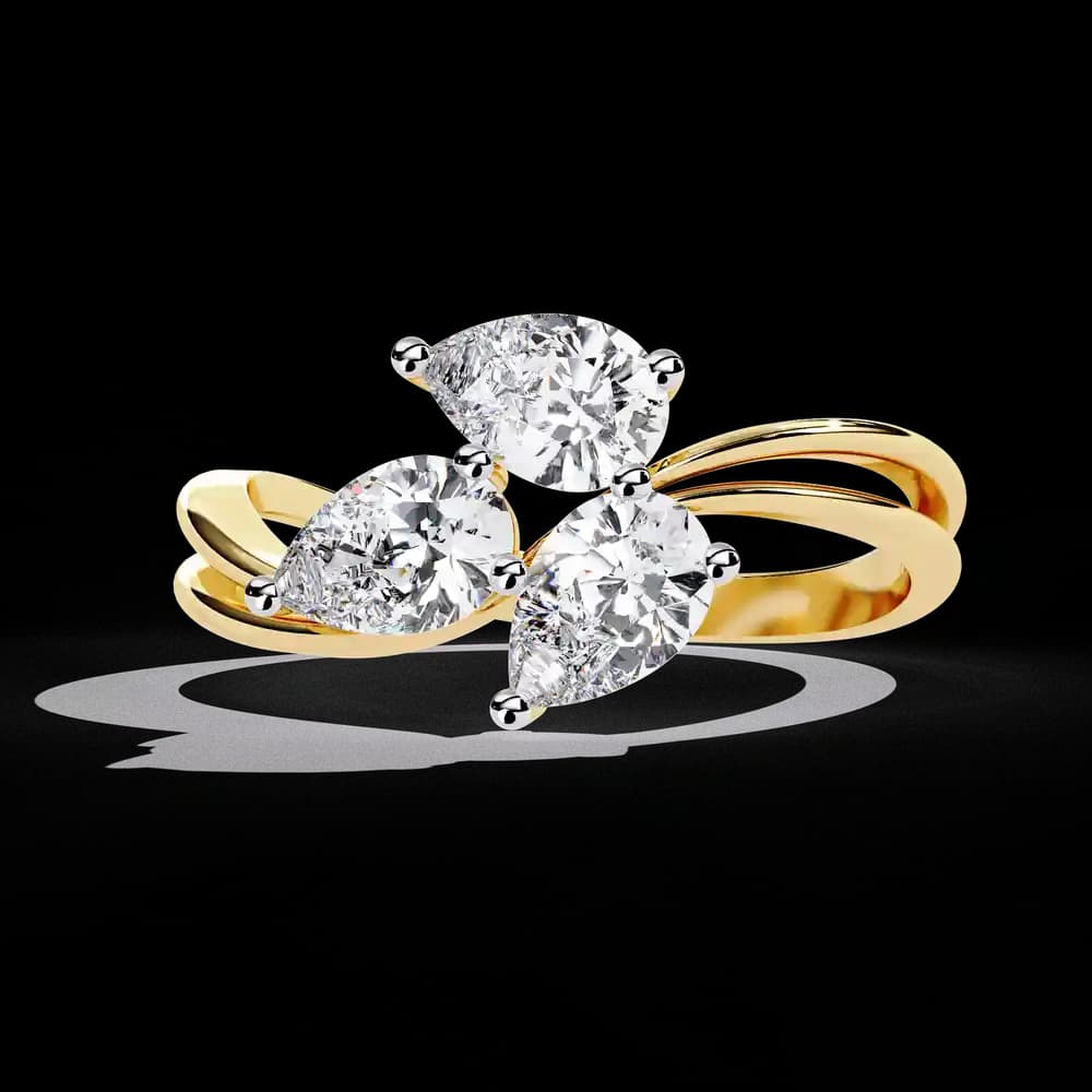 Moena Tri-Pear Lab Grown Diamond Radiance Ring - Image 1 Moena Tri-Pear Lab Grown Diamond Radiance Ring, view 1 of 4