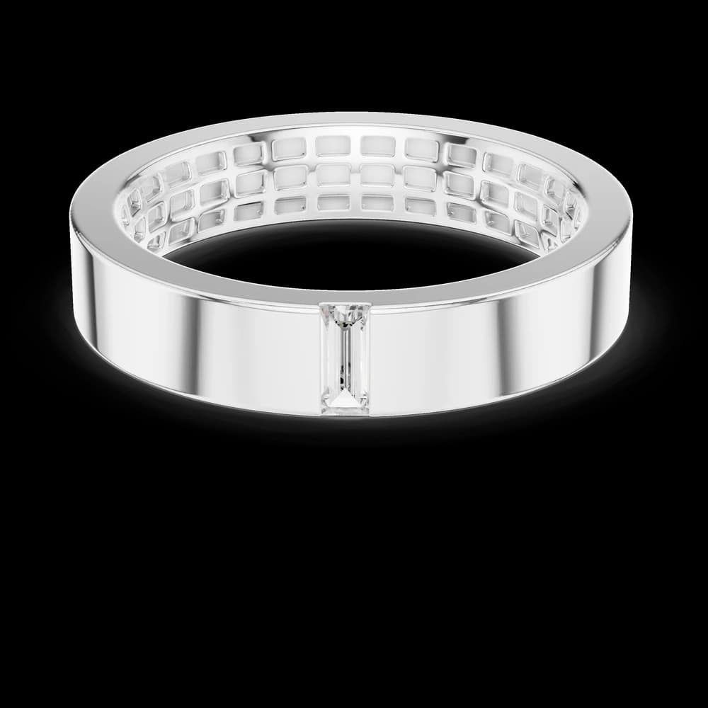 Sleek Baguette Accented Lab Grown Diamond Ring - Image 2 Sleek Baguette Accented Lab Grown Diamond Ring, view 2 of 6