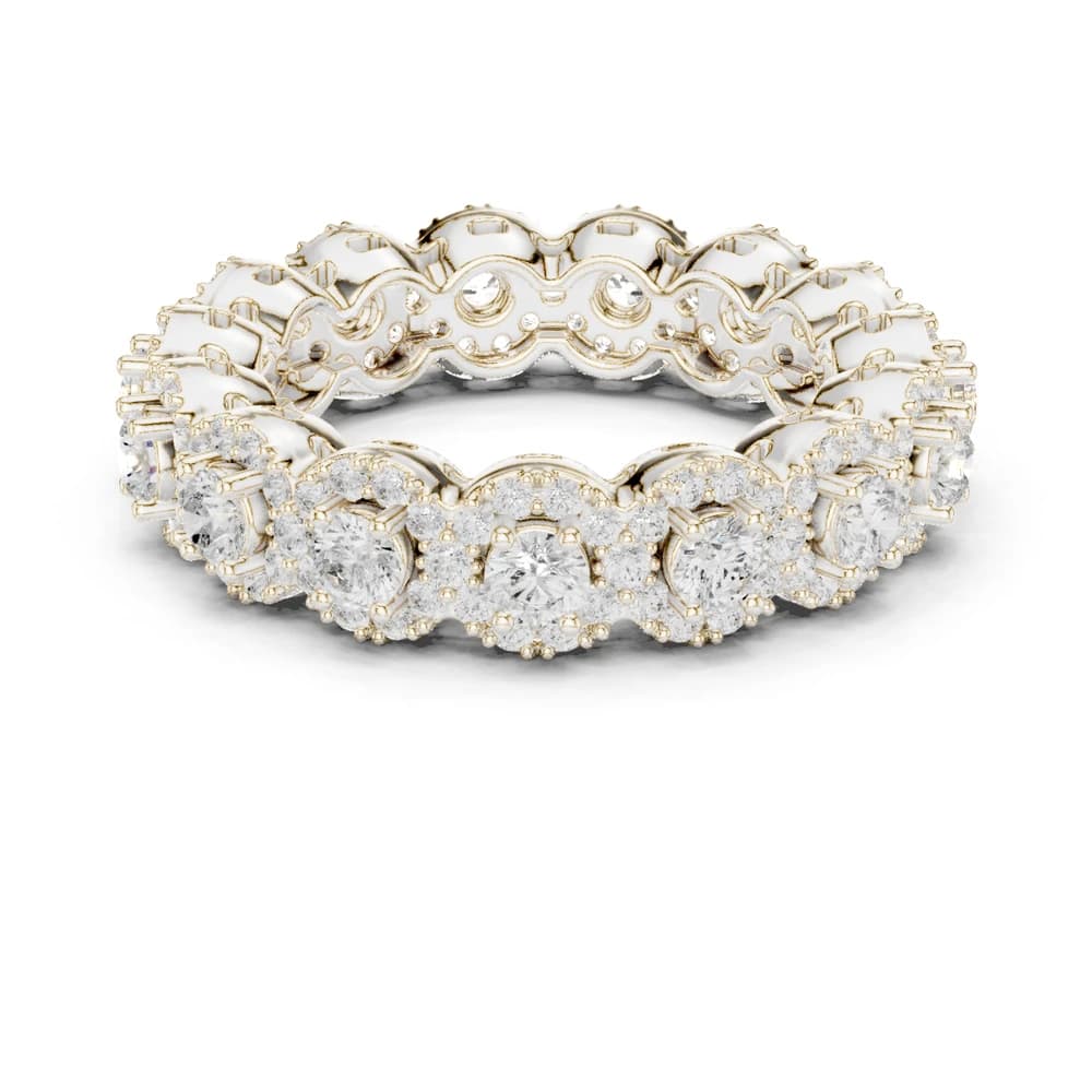 Round Halo Cut Lab Diamond Eternity Band - Image 2 Round Halo Cut Lab Diamond Eternity Band, view 2 of 9