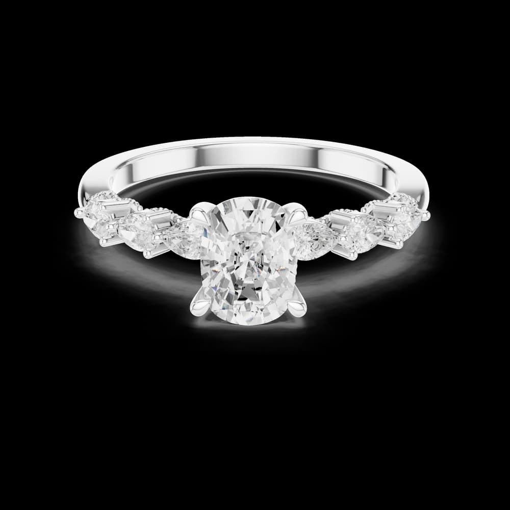 Oval Pear Side Lab Grown Diamond Ring - Image 2 Oval Pear Side Lab Grown Diamond Ring, view 2 of 6