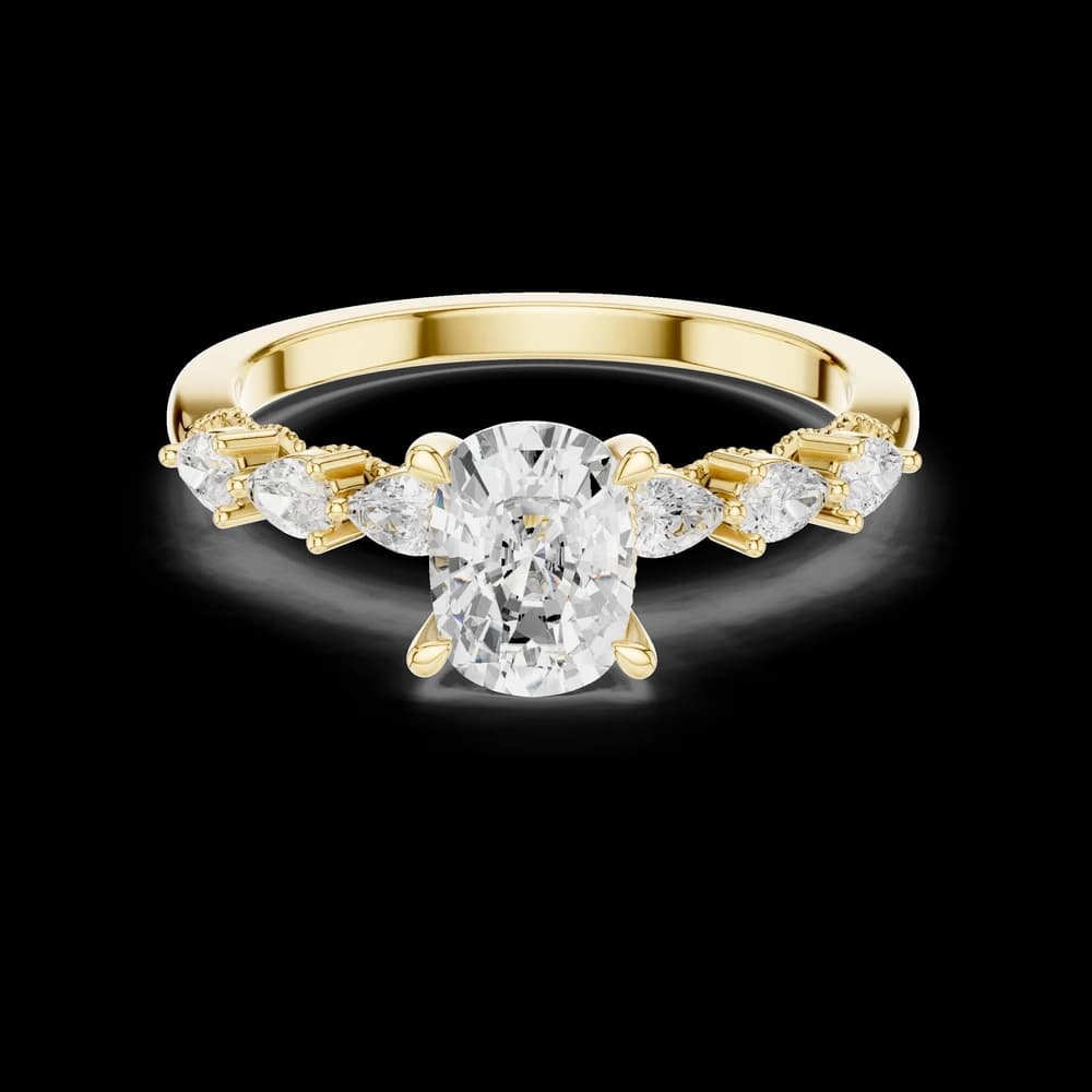 Oval Pear Side Lab Grown Diamond Ring - Image 3 Oval Pear Side Lab Grown Diamond Ring, view 3 of 6