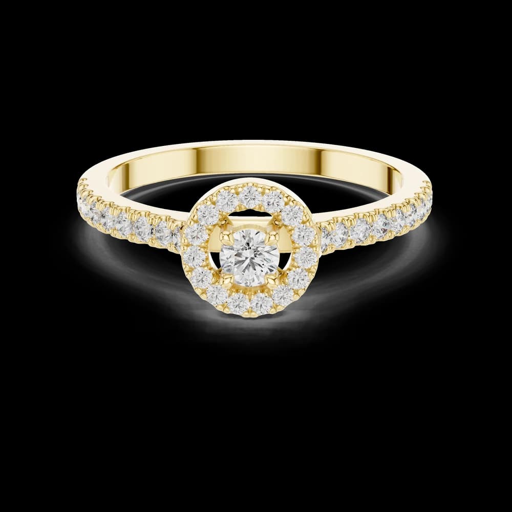 Circular Halo Round Center Lab Grown Diamond Ring - Image 3 Circular Halo Round Center Lab Grown Diamond Ring, view 3 of 6