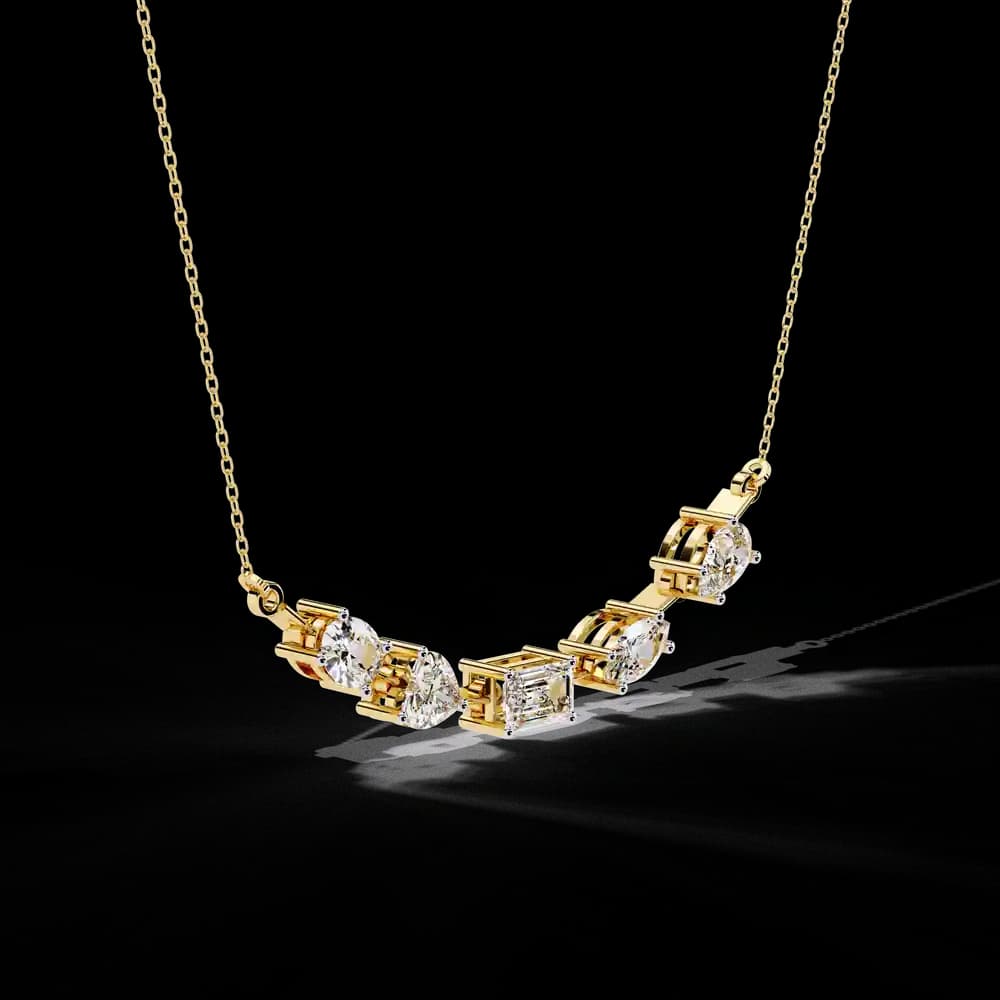 Unique Multi-Lab Grown Diamond Necklace - Image 3 Unique Multi-Lab Grown Diamond Necklace, view 3 of 6
