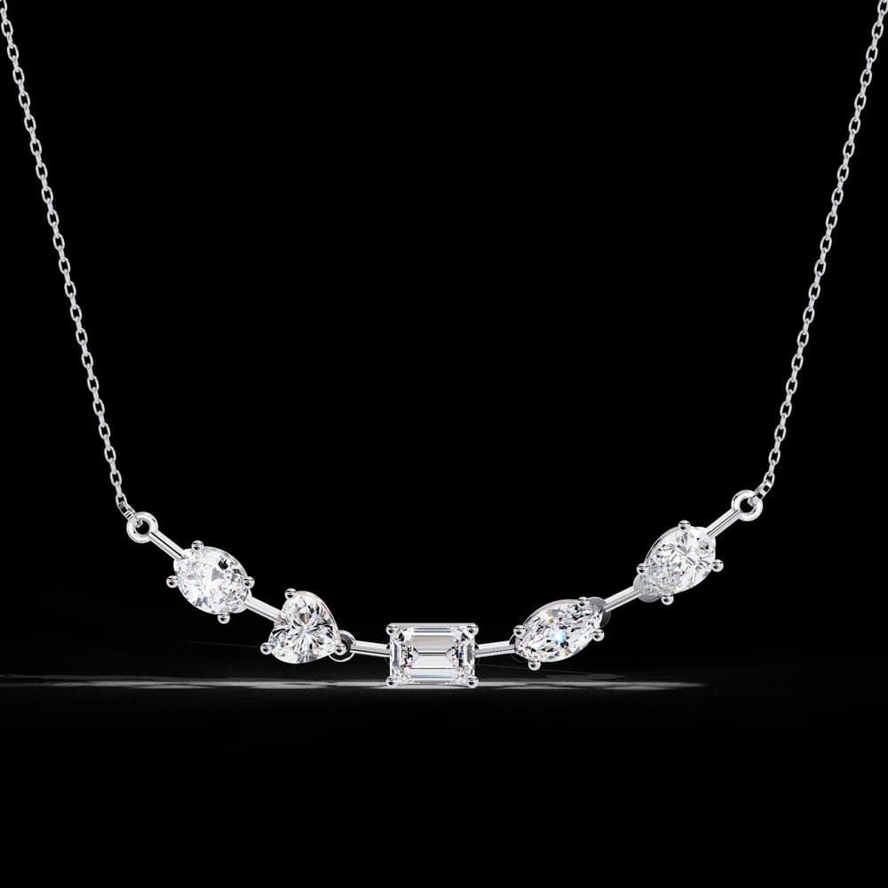 Unique Multi-Lab Grown Diamond Necklace - Image 4 Unique Multi-Lab Grown Diamond Necklace, view 4 of 6