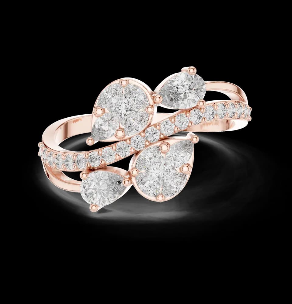 Multi Pear Lab Grown Diamond Ring - Image 1 Multi Pear Lab Grown Diamond Ring, view 1 of 7