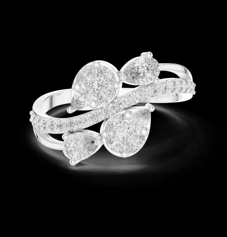 Multi Pear Lab Grown Diamond Ring - Image 3 Multi Pear Lab Grown Diamond Ring, view 3 of 7