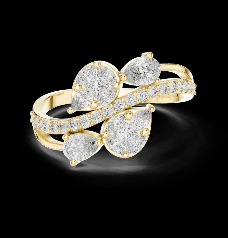 Multi Pear Lab Grown Diamond Ring - Image 5 Multi Pear Lab Grown Diamond Ring, view 5 of 7