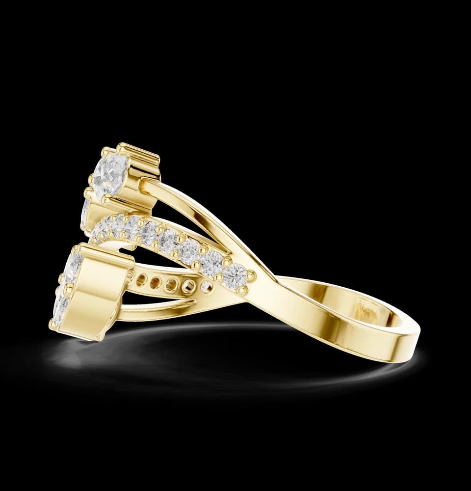 Multi Pear Lab Grown Diamond Ring - Image 6 Multi Pear Lab Grown Diamond Ring, view 6 of 7