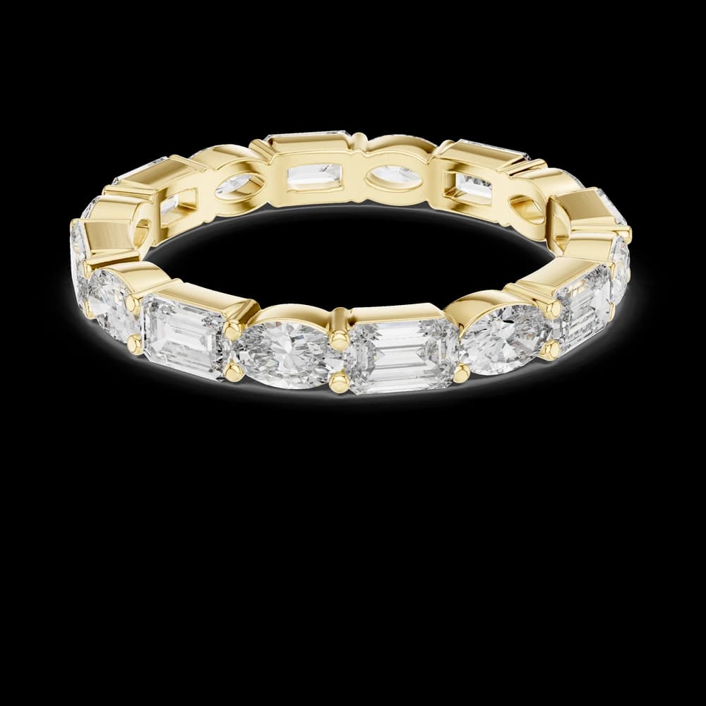 East-West Emerald & Oval Diamond Eternity Band - Image 10 East-West Emerald & Oval Diamond Eternity Band, view 10 of 10