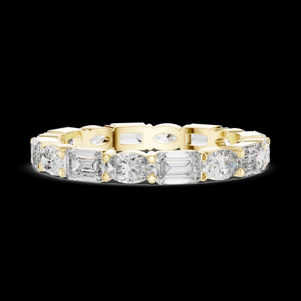 East-West Emerald & Oval Diamond Eternity Band - Image 8 East-West Emerald & Oval Diamond Eternity Band, view 8 of 10