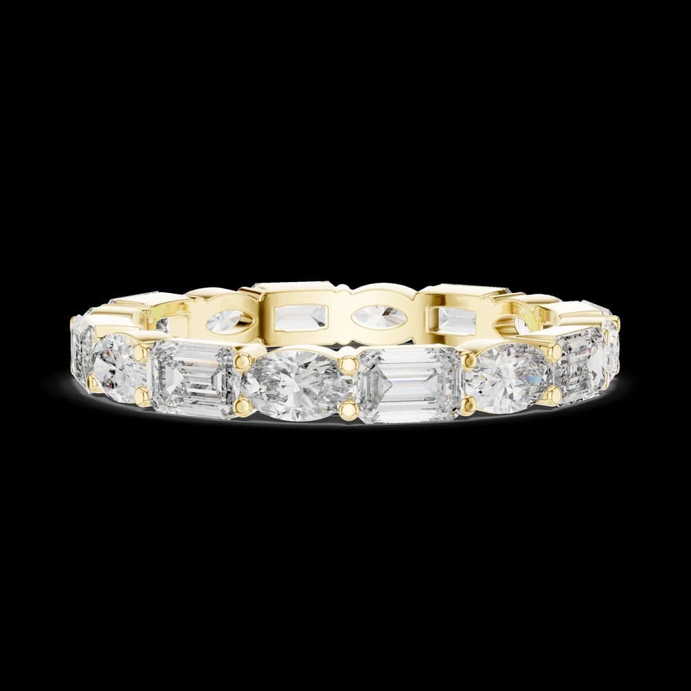 East-West Emerald & Oval Diamond Eternity Band - Image 9 East-West Emerald & Oval Diamond Eternity Band, view 9 of 10