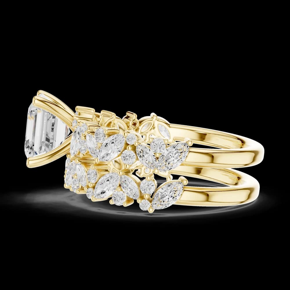 Asscher Cut Cluster Lab Grown Diamond Ring - Image 6 Asscher Cut Cluster Lab Grown Diamond Ring, view 6 of 6