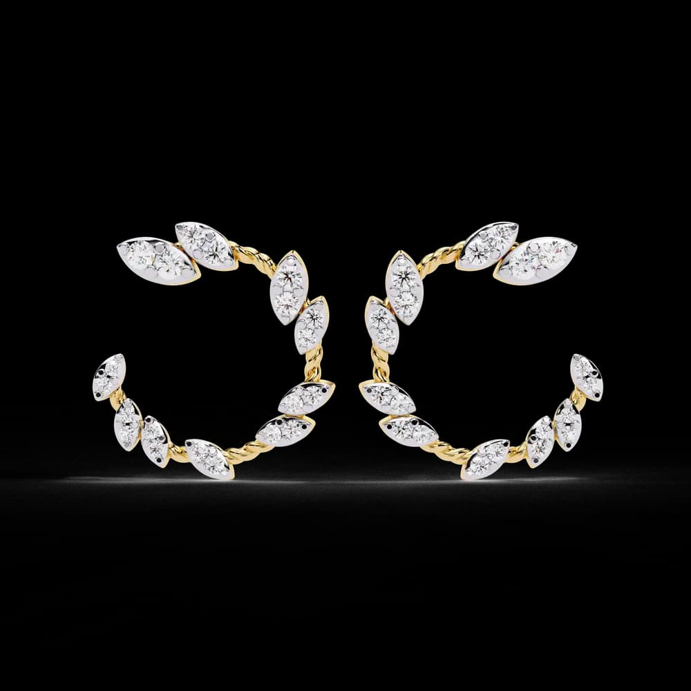 Nature-Inspired Lab Grown Diamond Earrings - Image 1 Nature-Inspired Lab Grown Diamond Earrings, view 1 of 4
