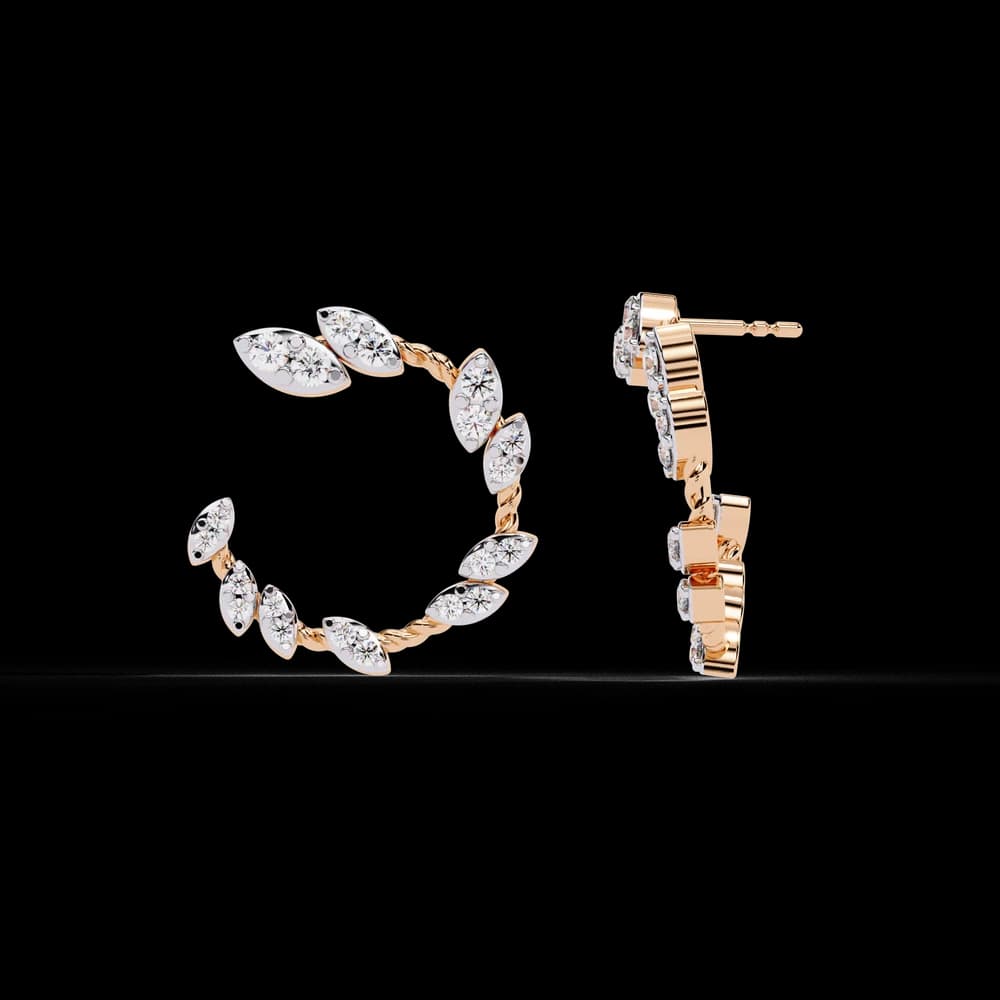 Nature-Inspired Lab Grown Diamond Earrings - Image 3 Nature-Inspired Lab Grown Diamond Earrings, view 3 of 4