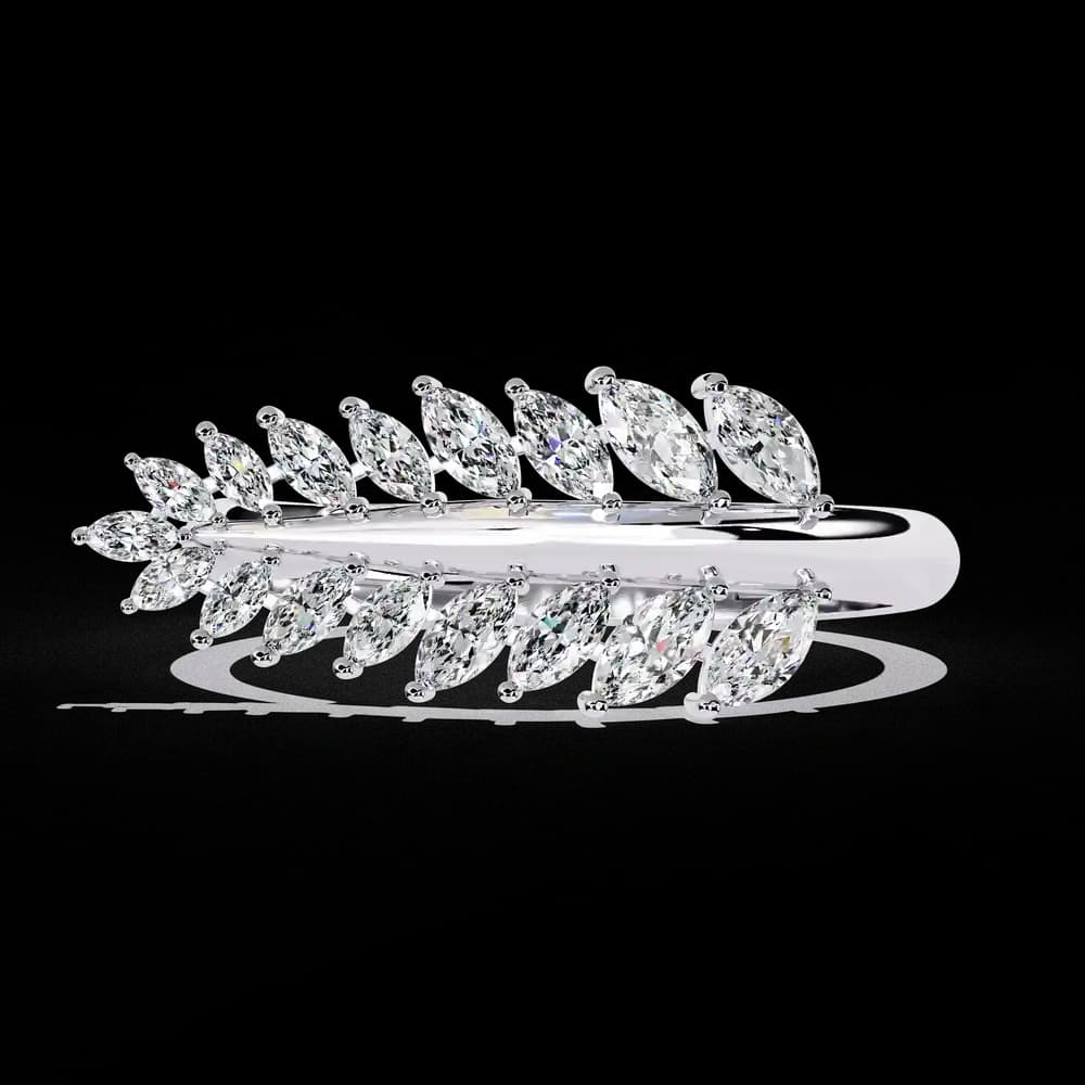 Nature Inspired Marquise Lab Grown Diamond Leaf Ring - Image 3 Nature Inspired Marquise Lab Grown Diamond Leaf Ring, view 3 of 4