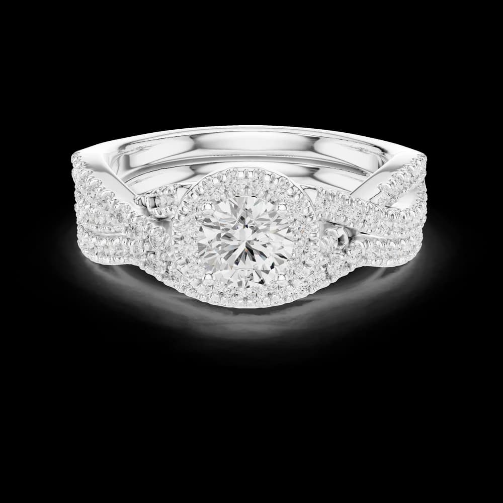 Round Halo Bridal Lab Grown Diamond Ring - Image 2 Round Halo Bridal Lab Grown Diamond Ring, view 2 of 6