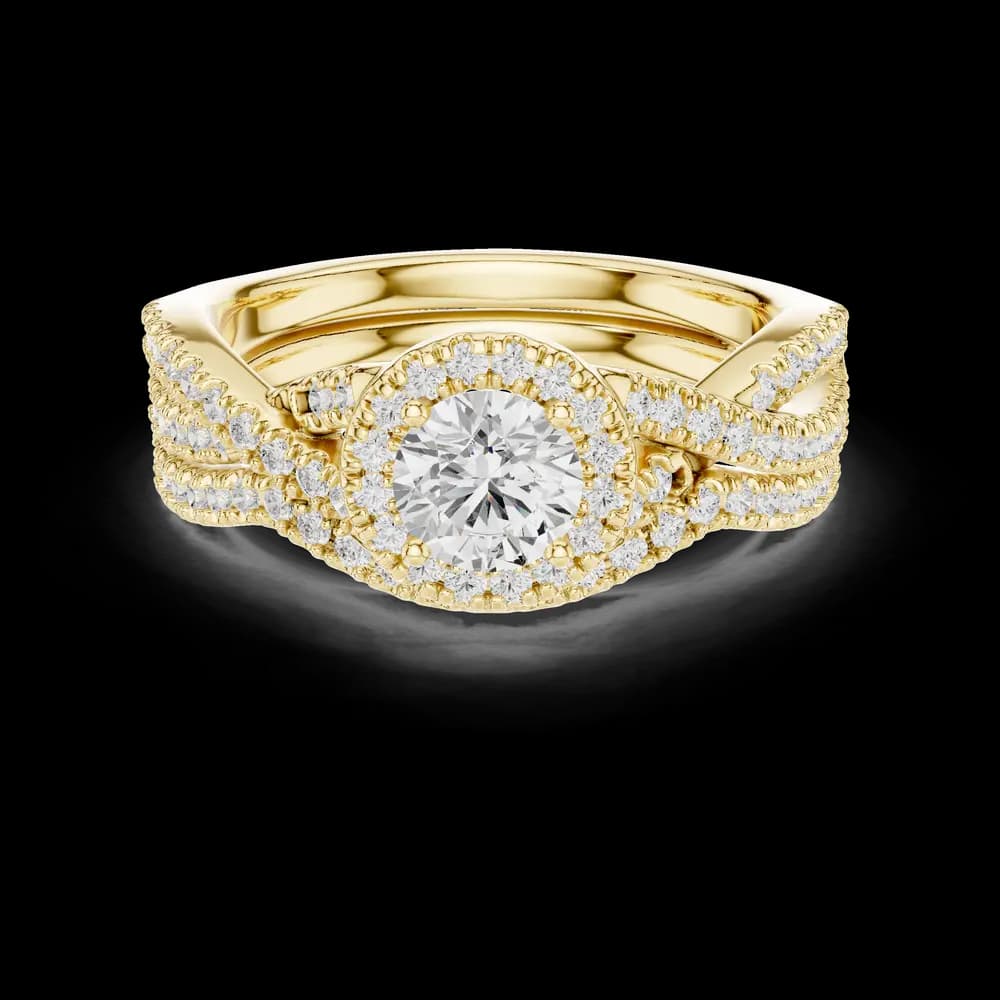 Round Halo Bridal Lab Grown Diamond Ring - Image 3 Round Halo Bridal Lab Grown Diamond Ring, view 3 of 6
