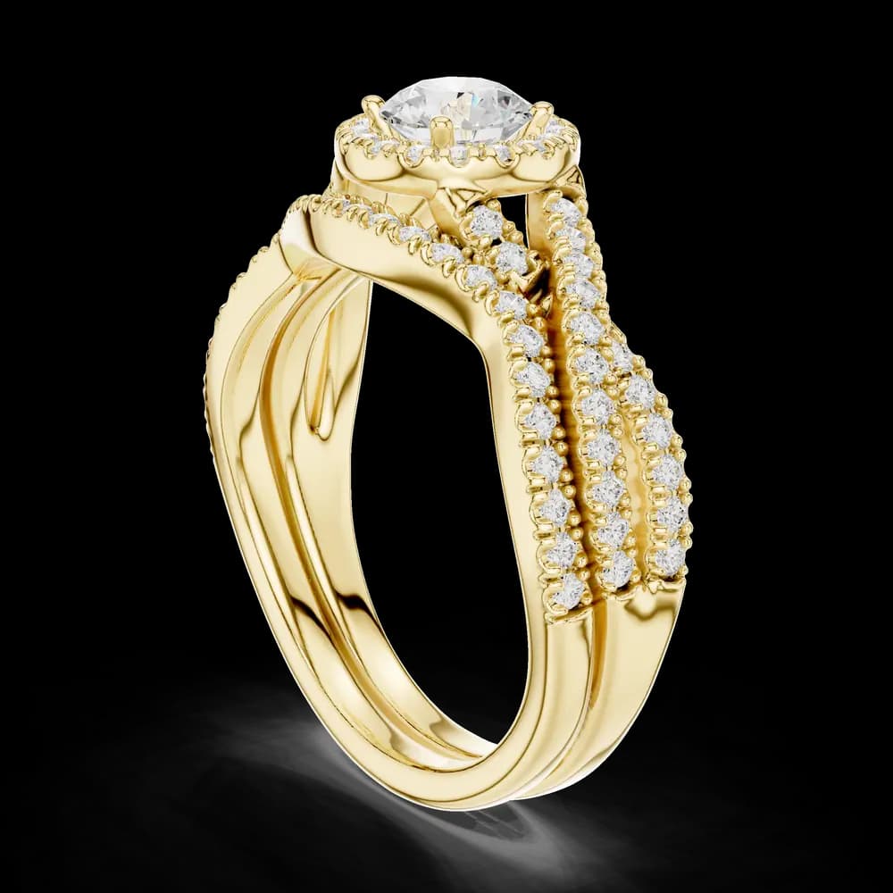Round Halo Bridal Lab Grown Diamond Ring - Image 4 Round Halo Bridal Lab Grown Diamond Ring, view 4 of 6