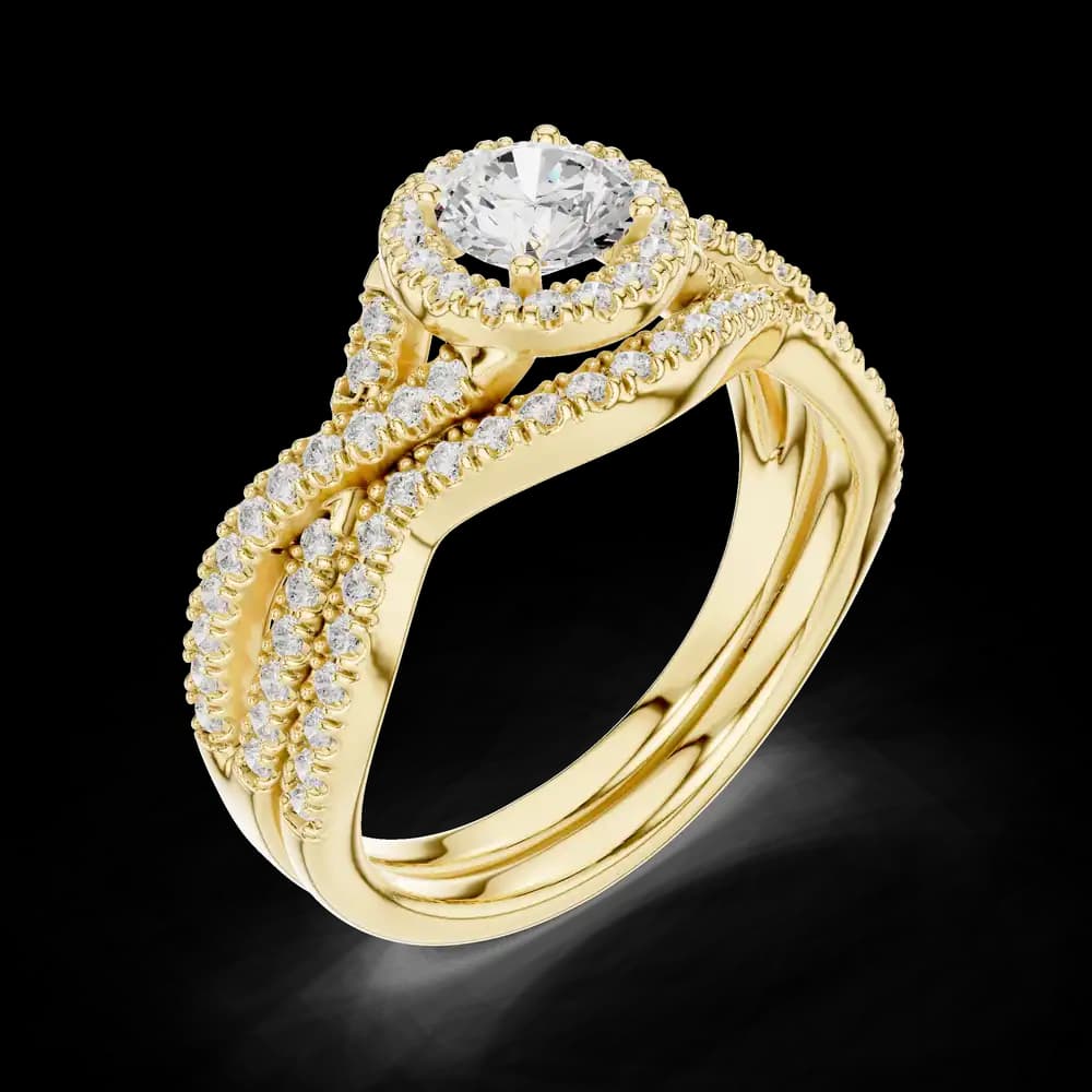 Round Halo Bridal Lab Grown Diamond Ring - Image 5 Round Halo Bridal Lab Grown Diamond Ring, view 5 of 6