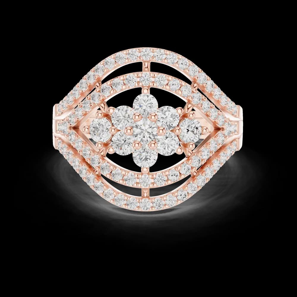 Double Arch Cluster Lab Grown Diamond Ring - Image 1 Double Arch Cluster Lab Grown Diamond Ring, view 1 of 6