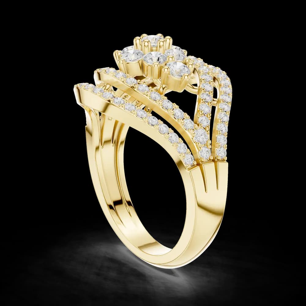 Double Arch Cluster Lab Grown Diamond Ring - Image 4 Double Arch Cluster Lab Grown Diamond Ring, view 4 of 6