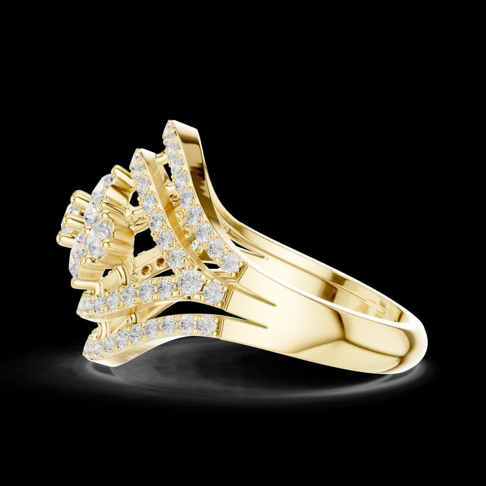 Double Arch Cluster Lab Grown Diamond Ring - Image 6 Double Arch Cluster Lab Grown Diamond Ring, view 6 of 6