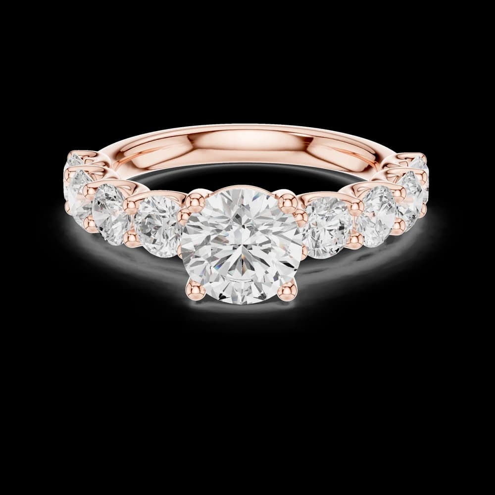Classic Seven-Stone Round Lab Grown Diamond Ring - Image 1 Classic Seven-Stone Round Lab Grown Diamond Ring, view 1 of 6
