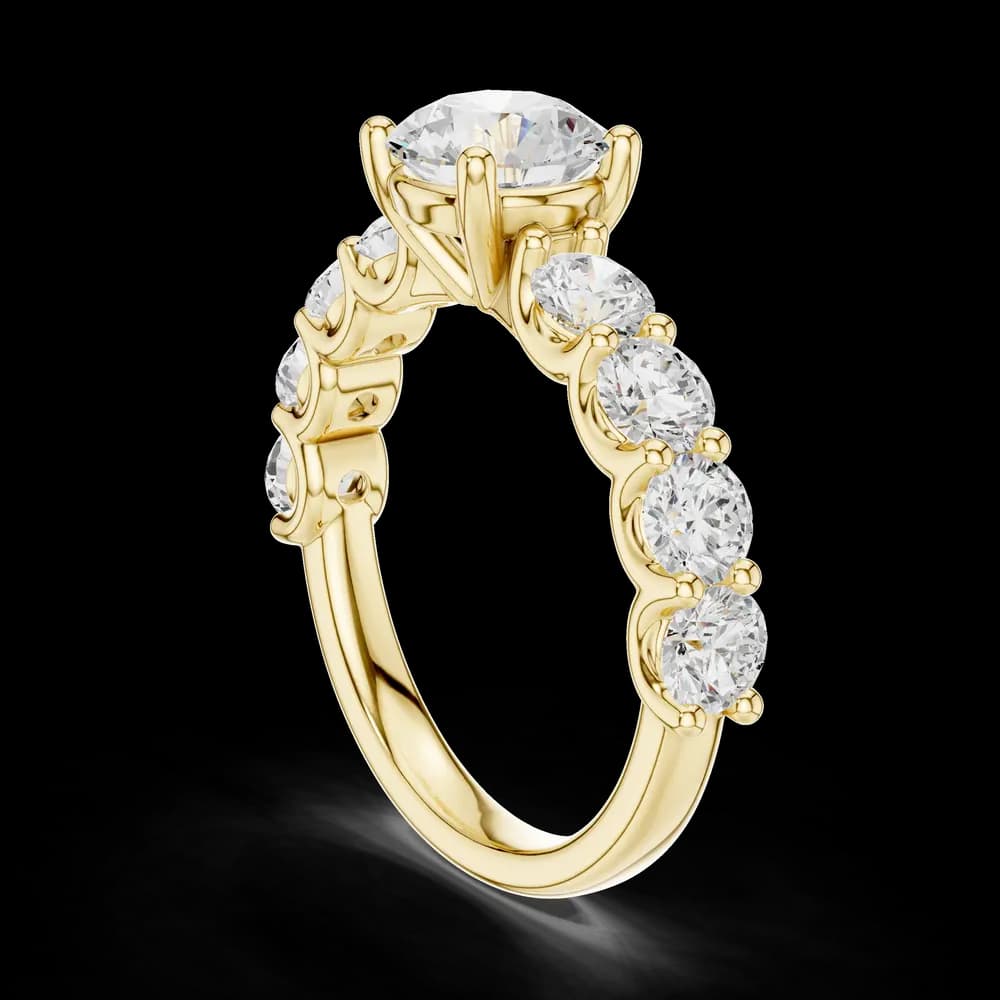Classic Seven-Stone Round Lab Grown Diamond Ring - Image 4 Classic Seven-Stone Round Lab Grown Diamond Ring, view 4 of 6