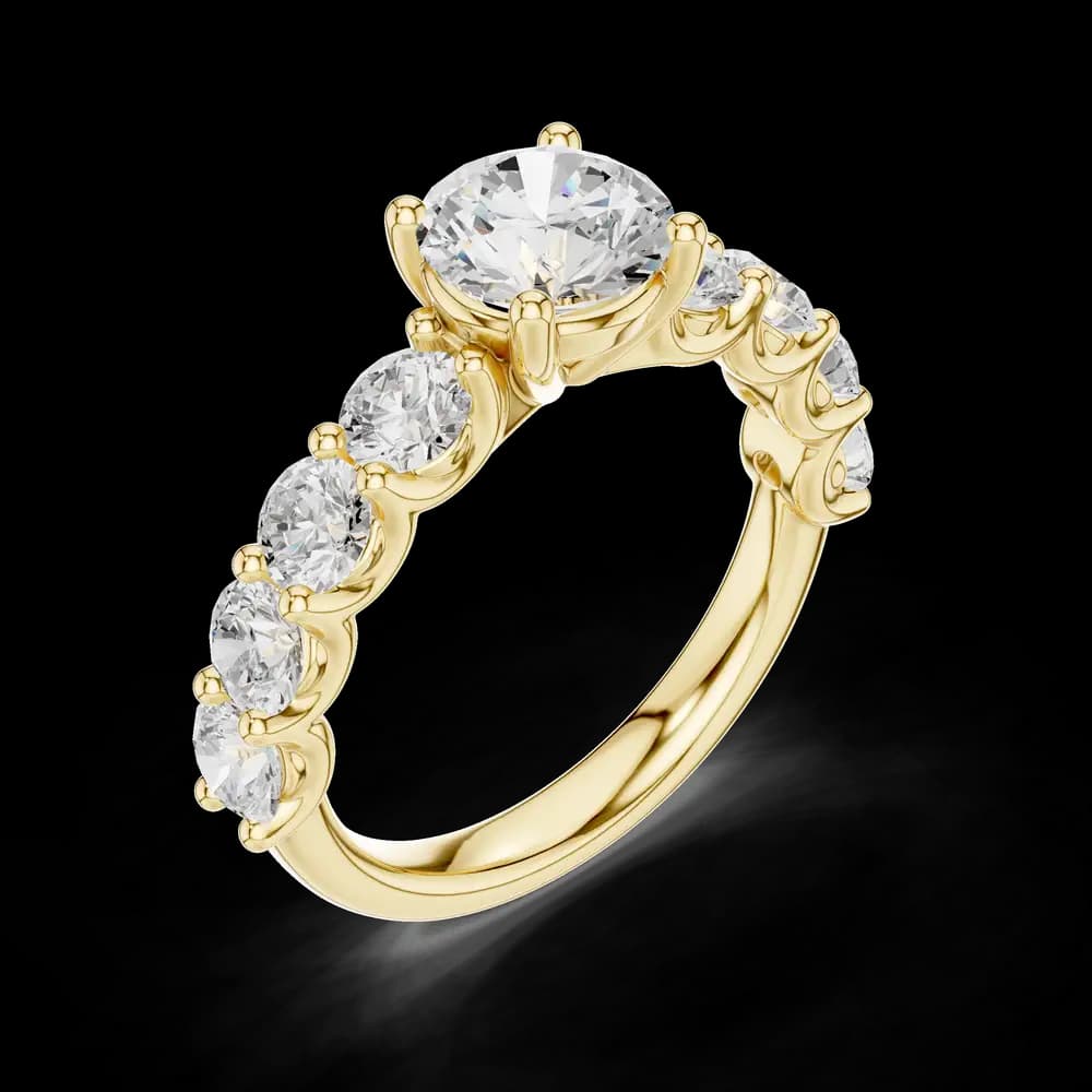 Classic Seven-Stone Round Lab Grown Diamond Ring - Image 5 Classic Seven-Stone Round Lab Grown Diamond Ring, view 5 of 6