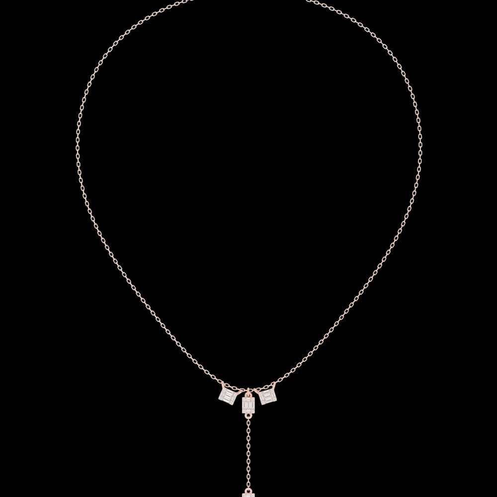 Noble Brilliant Baguette Lab Grown Necklace - Image 1 Noble Brilliant Baguette Lab Grown Necklace, view 1 of 6