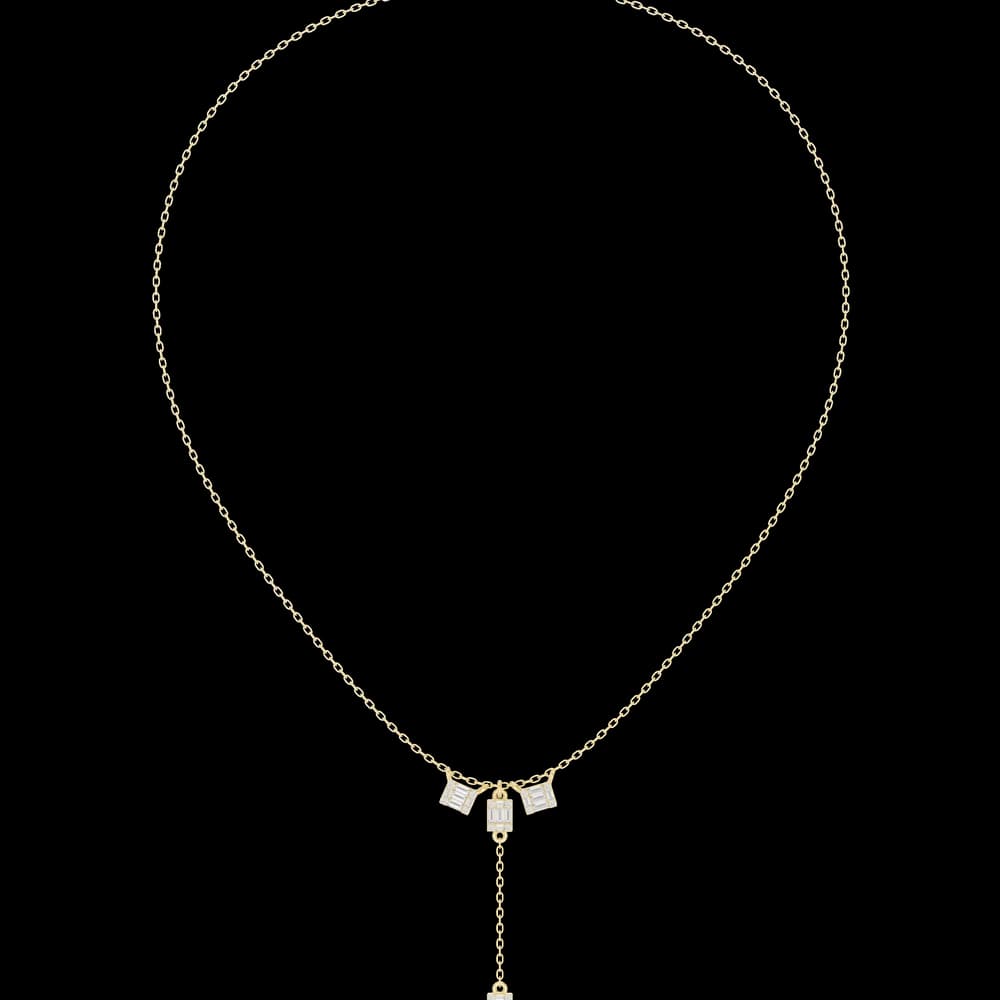 Noble Brilliant Baguette Lab Grown Necklace - Image 3 Noble Brilliant Baguette Lab Grown Necklace, view 3 of 6
