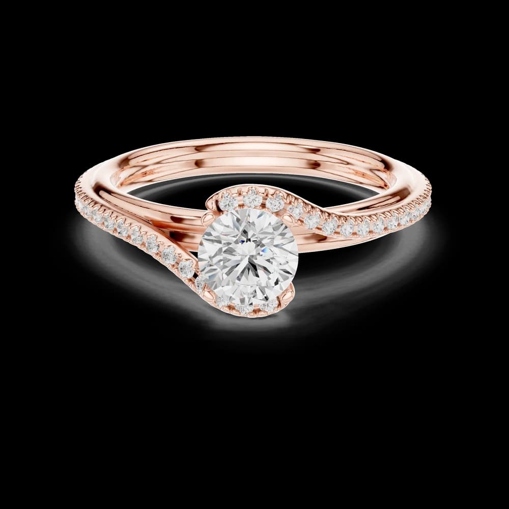 Round Pave Bypass Band Lab Grown Diamond Ring - Image 1 Round Pave Bypass Band Lab Grown Diamond Ring, view 1 of 1