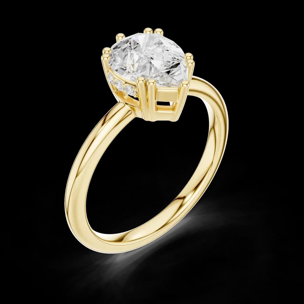 Multi Prong Pear Lab Grown Diamond Ring - Image 5 Multi Prong Pear Lab Grown Diamond Ring, view 5 of 6