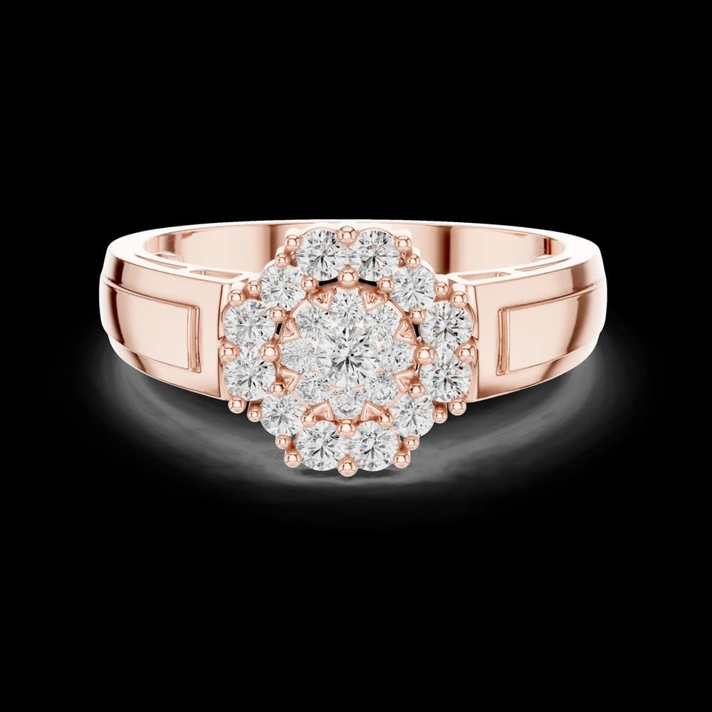 Cluster Center Structural Band Lab Grown Diamond Ring - Image 1 Cluster Center Structural Band Lab Grown Diamond Ring, view 1 of 6