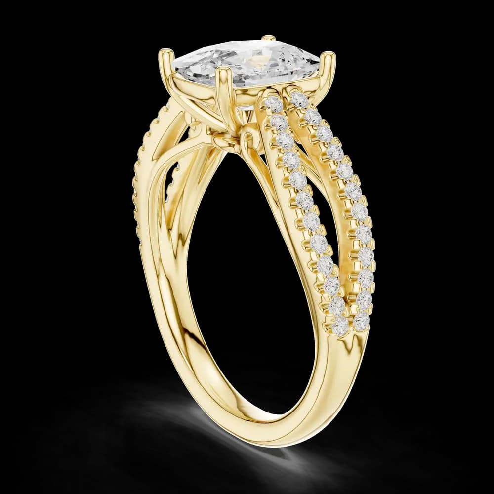 Nova Asscher Cut Art Deco Lab Grown Diamond Ring - Image 4 Nova Asscher Cut Art Deco Lab Grown Diamond Ring, view 4 of 6