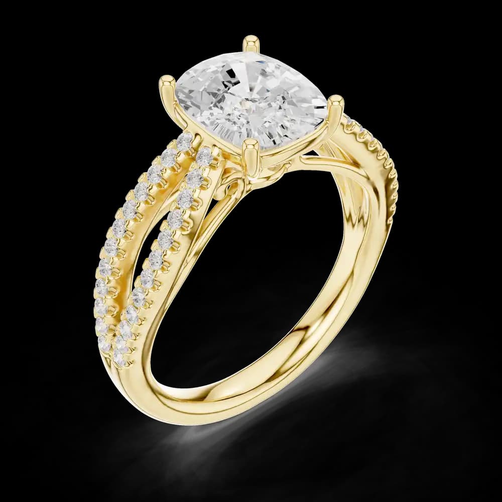 Nova Asscher Cut Art Deco Lab Grown Diamond Ring - Image 5 Nova Asscher Cut Art Deco Lab Grown Diamond Ring, view 5 of 6