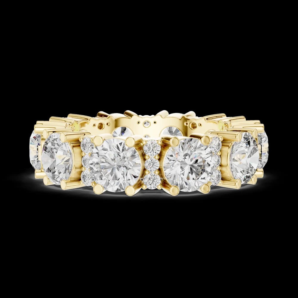 Alternating Round Diamond Double-Accent Eternity Band - Image 6 Alternating Round Diamond Double-Accent Eternity Band, view 6 of 6