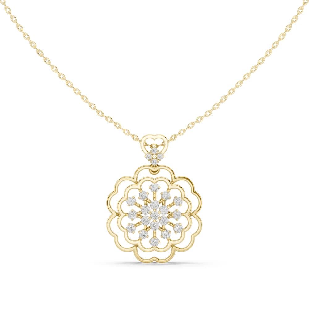 Nova Cluster Lab Grown Diamond Charm Pendant - Image 2 Nova Cluster Lab Grown Diamond Charm Pendant, view 2 of 4